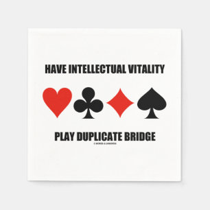 Have Intellectual Vitality Play Duplicate Bridge Napkins