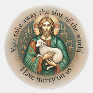 Have mercy on us classic round sticker