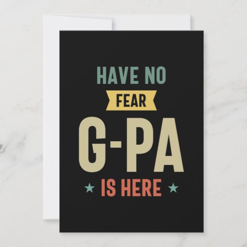 Have No Fear G_Pa Is Here Grandpa Funny Gift Invitation