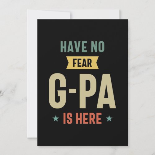 Have No Fear G_Pa Is Here Grandpa Funny Gift Thank You Card