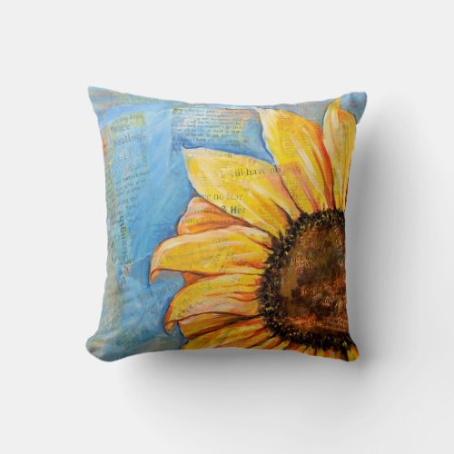Have No Fear Sunflower Large Pillow