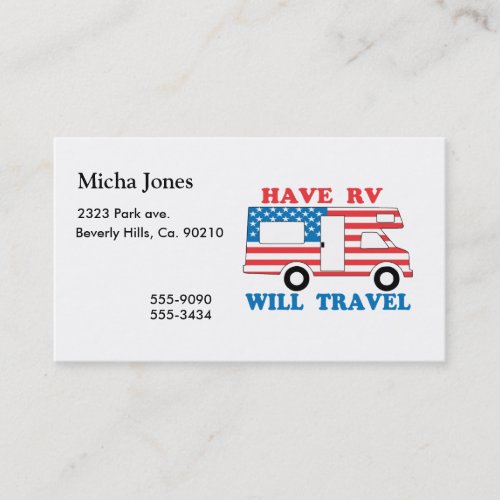 Have RV Will Travel America Business Card