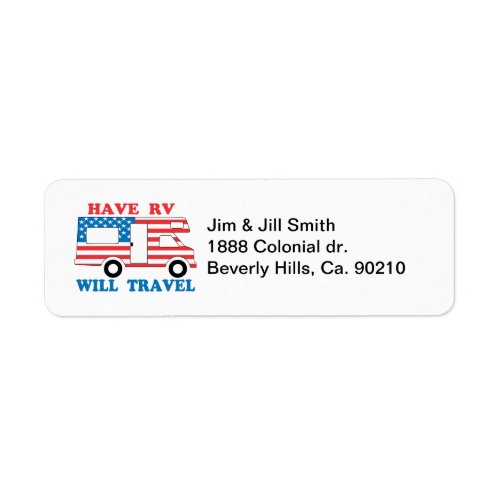 Have RV Will Travel America Label