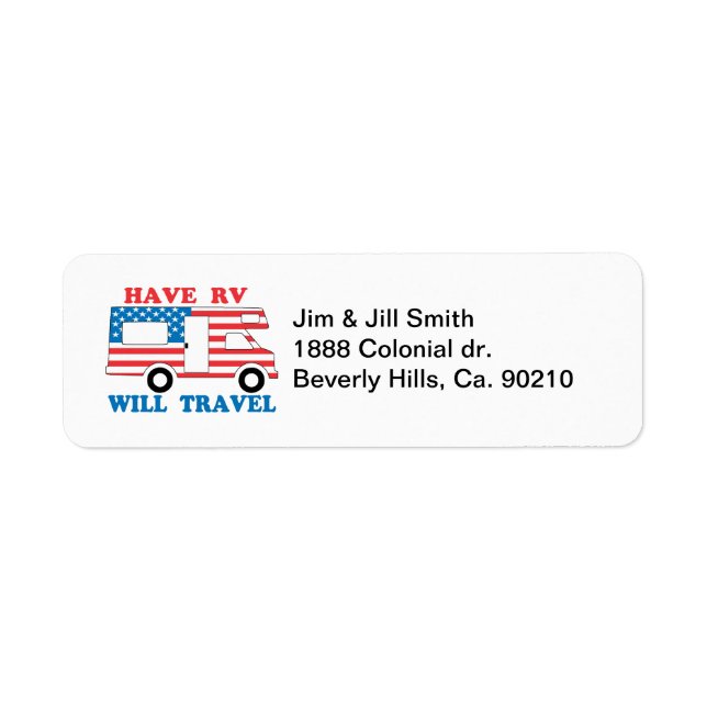 Have RV Will Travel America Label (Front)