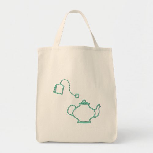 Have Some Tea with Me Pot and Teabag Tote Bag