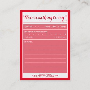 Have Something To Say Comment Card by identica at Zazzle