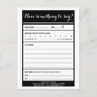 have something to say comment card