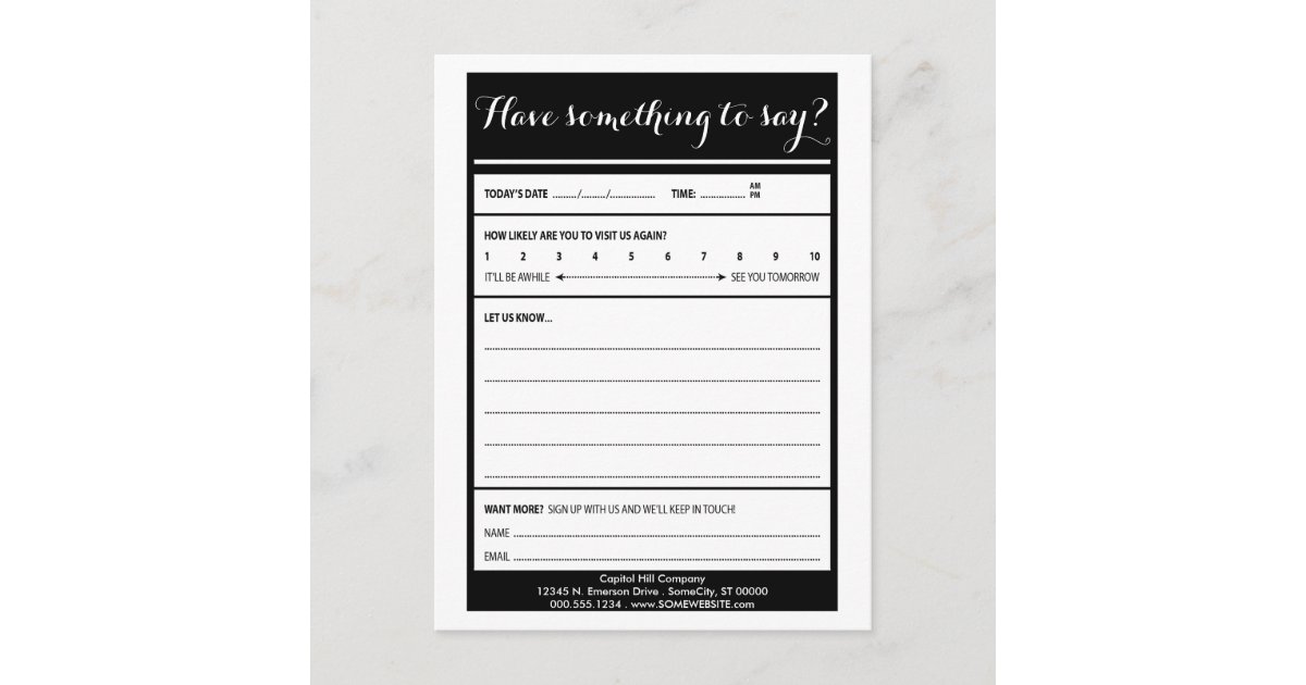 have something to say comment card | Zazzle