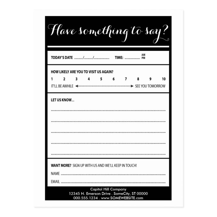 have something to say comment card | Zazzle