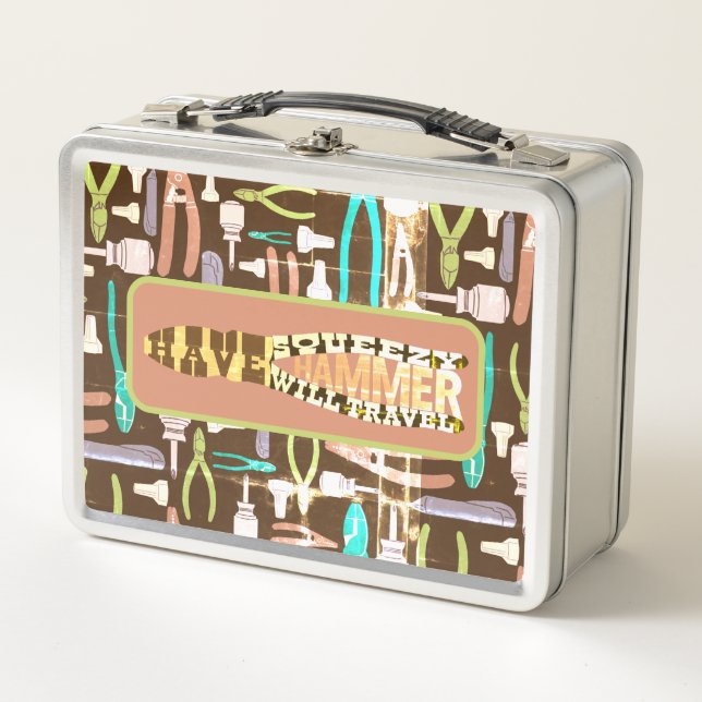 Have Squeezy Hammer Will Travel Metal Lunch Box (Front)