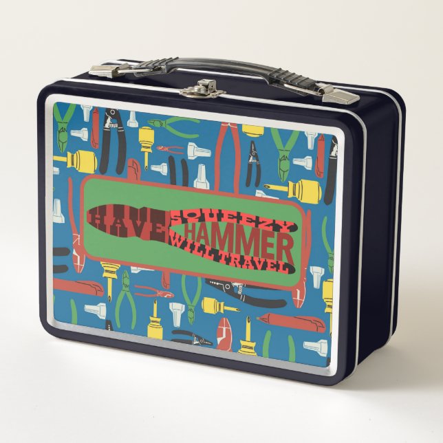 Have Squeezy Hammer Will Travel Metal Lunch Box (Front)