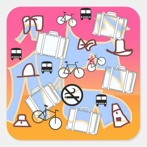 Have Suitcase Will Travel  Square Sticker
