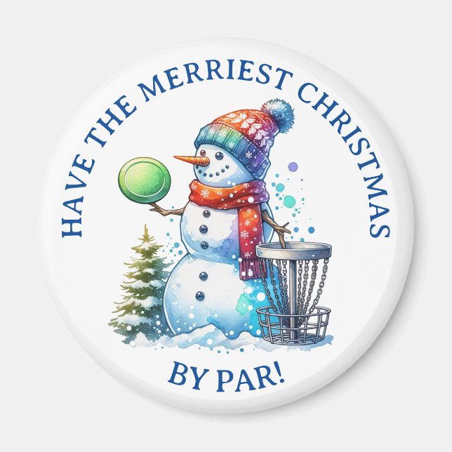 Have the Merriest Christmas by Par | Disc Golf Magnet (Front)