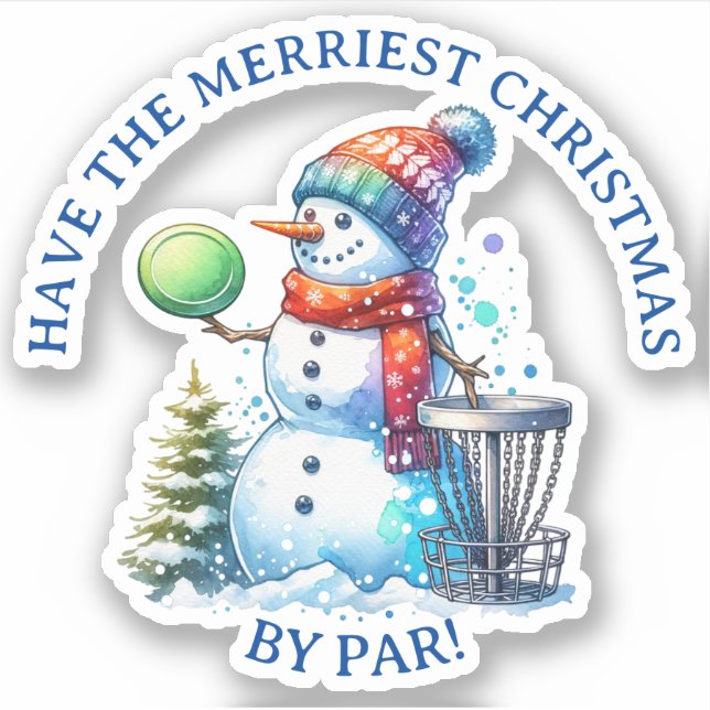 Have the Merriest Christmas by Par | Disc Golf Sticker (Front)