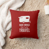 Have Wings Will Travel - Shasta Camper Trailer Throw Pillow (Blanket)