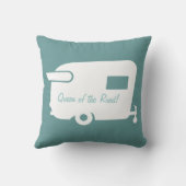 Have Wings Will Travel - Shasta Camper Trailer Throw Pillow (Back)