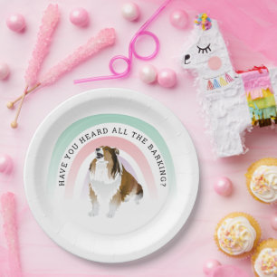 Have You Heard, Rainbow and Sheltie Dog Paper Plates