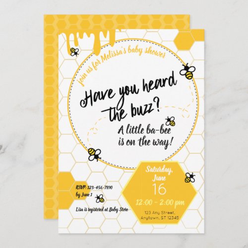 Have you heard the Buzz Baby Shower Bee Theme Invitation