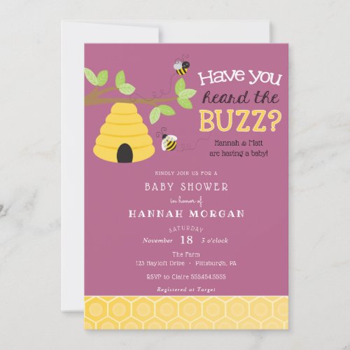 Have you Heard the Buzz Bee Baby Shower Invitation