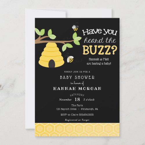 Have you Heard the Buzz Bee Baby Shower Invitation