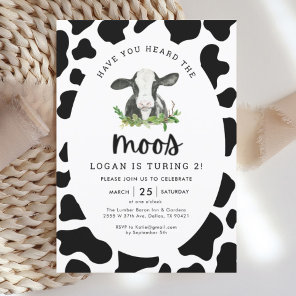Have You Heard The Moos Cow Boy 2nd Birthday Invitation