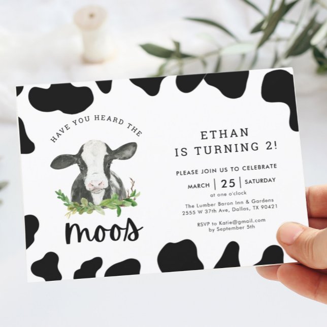 Have You Heard The Moos Cow Boy 2nd Birthday Invitation (Creator Uploaded)