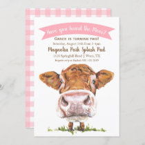 Have You Heard The Moos Cow Pink Invitation