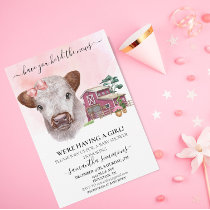 Have you Herd the News Girl Highland Cow Calf   Invitation
