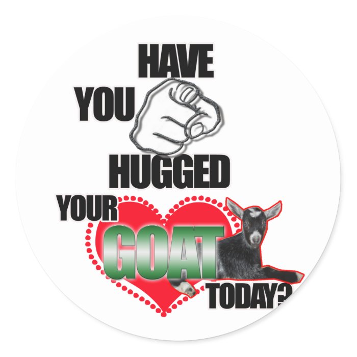 HAVE YOU HUGGED YOUR GOAT TODAY? STICKERS