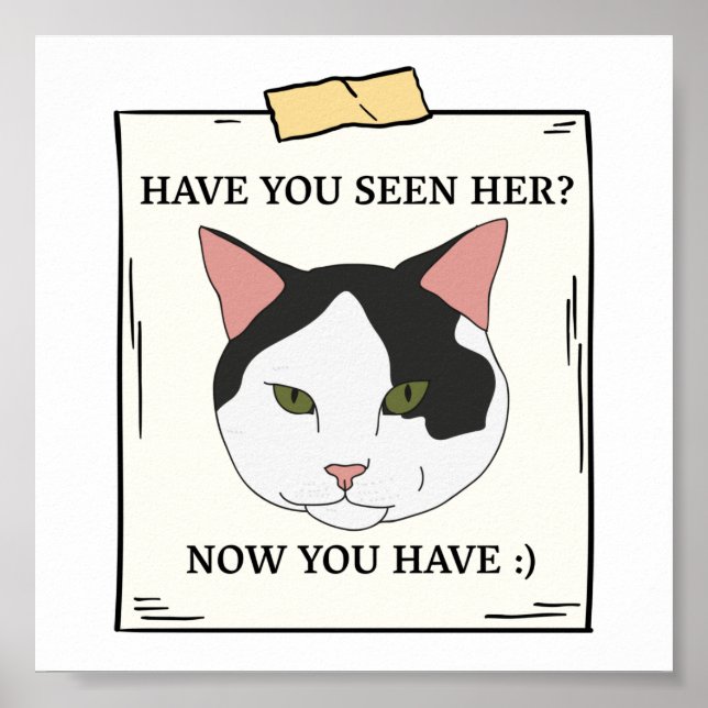 Have You Seen Cat Now You Have Pet Wanted Poster (Front)