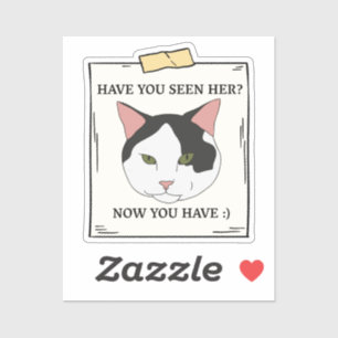 Have You Seen Cat Now You Have Pet Wanted Sticker