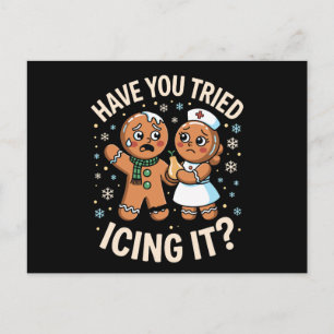 Have You Tried Icing Christmas Gingerbread Xmas Holiday Postcard
