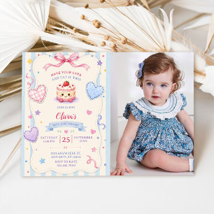 Have Your Cake and Eat it Two 2nd Birthday Photo Invitation
