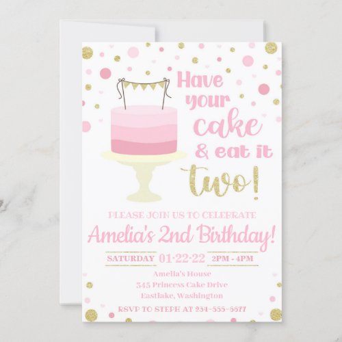 Have Your Cake and Eat It Two Invitation