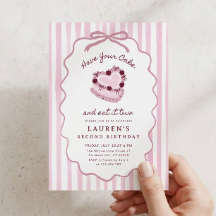 Have Your Cake Second Birthday Invitation