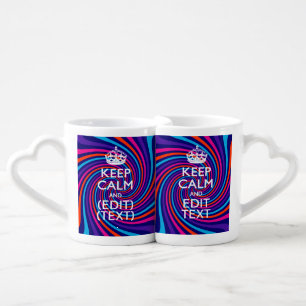 Have Your Keep Calm Saying on Multicolored Swirl Coffee Mug Set