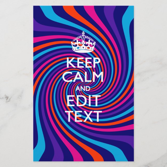 Have Your Keep Calm Saying on Multicolored Swirl Stationery (Front)