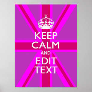 Have Your Keep Calm Text on Pink Union Jack Poster