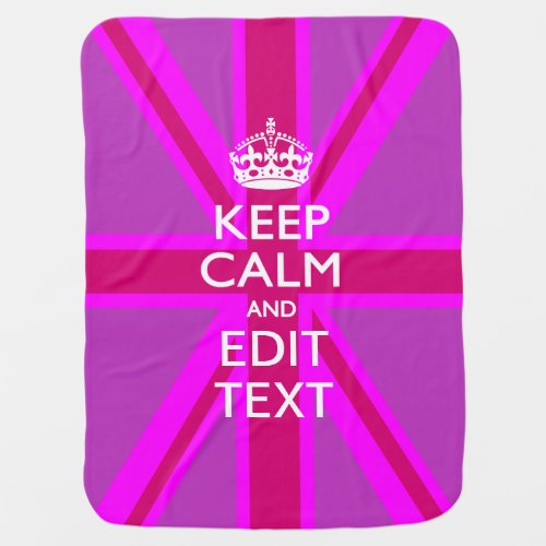 Have Your Keep Calm Text on Pink Union Jack Stroller Blanket