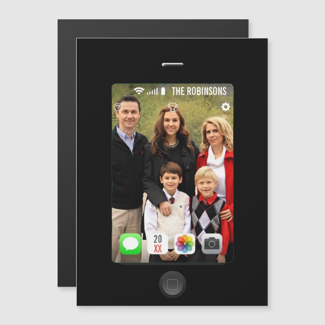 Have your selfie a Merry Christmas photo Magnetic Invitation (Front/Back)