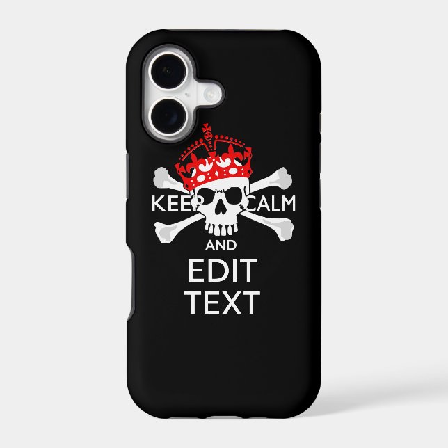 Have Your Text Keep Calm Crossbones Skull Case-Mate iPhone Case (Back)