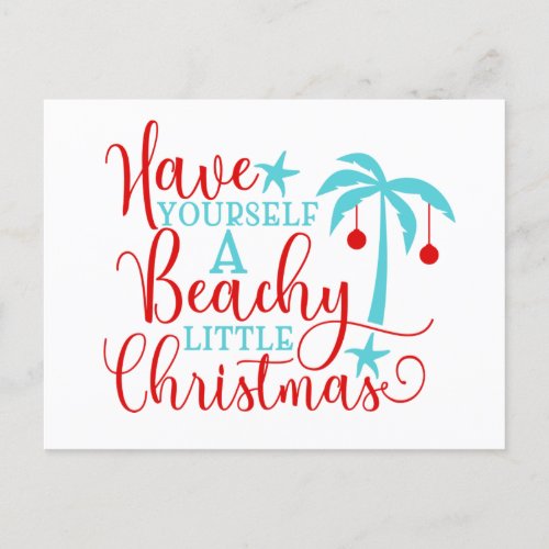 Have Yourself a Beachy Little Christmas Holiday Postcard