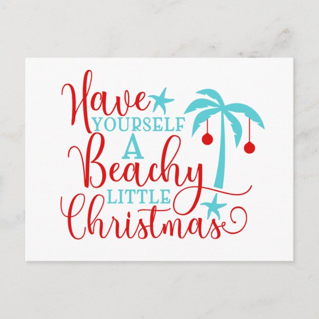 Have Yourself a Beachy Little Christmas Holiday Postcard (Front)