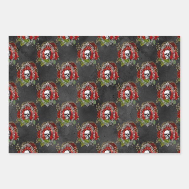 Have Yourself a Gothic Little Christmas Wrapping Paper Sheets (Front)