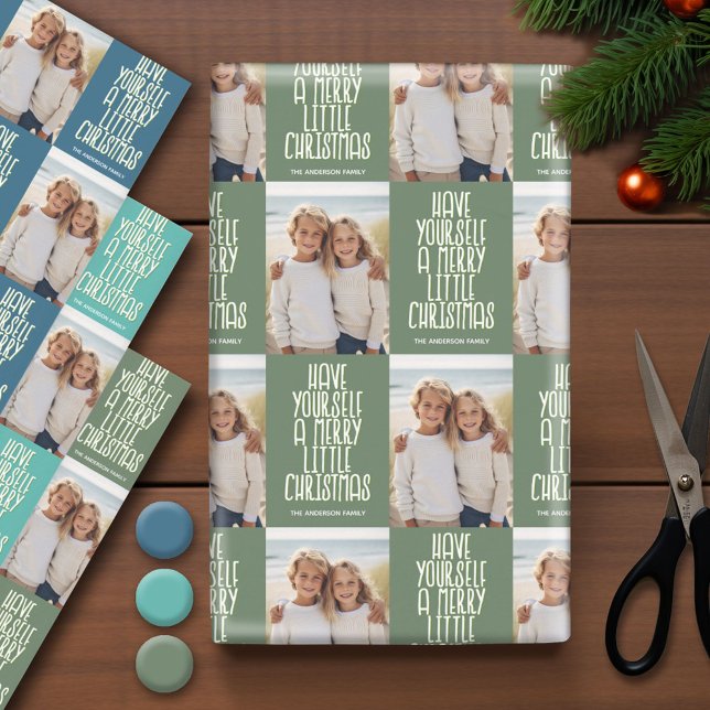 Have Yourself a Merry Christmas  1 Photo Whimsical Wrapping Paper Sheets (Photo Wrapping Paper - Holiday and Christmas Theme)