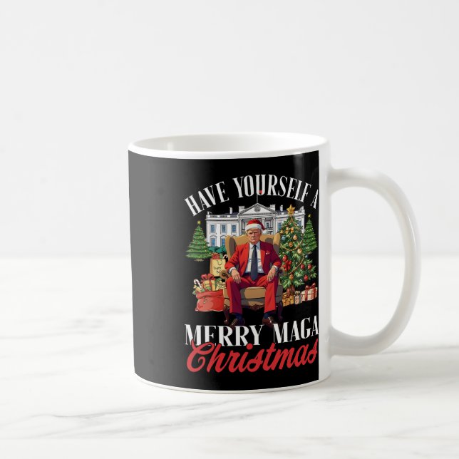 Have Yourself A Merry Christmas Santa Funny Trump  Coffee Mug (Right)