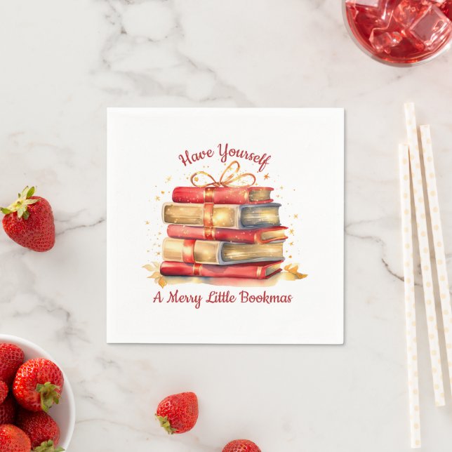 Have Yourself A Merry Little Bookmas, Book Club Napkins (Insitu)