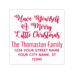 Have Yourself a Merry Little Christmas Address Self-inking Stamp