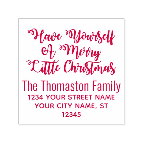 Have Yourself a Merry Little Christmas Address Self_inking Stamp