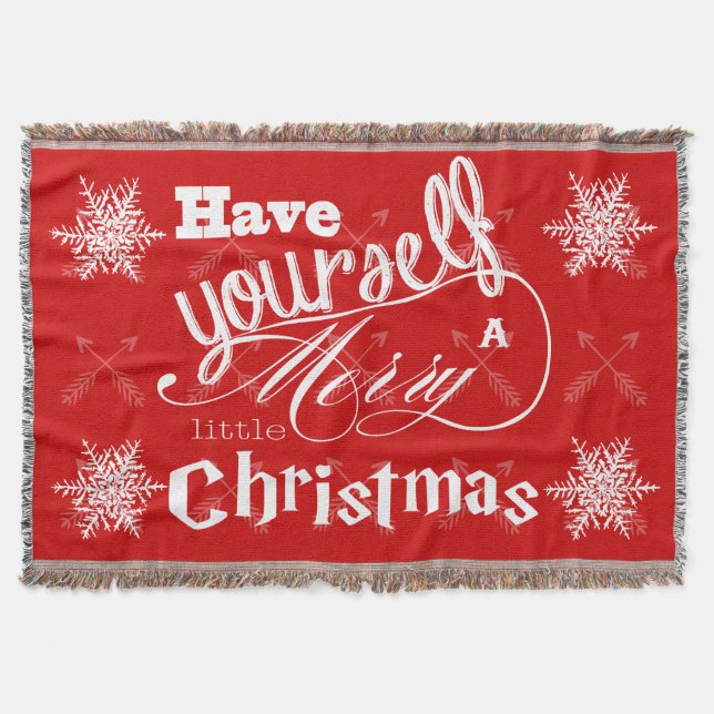 Have Yourself a Merry Little Christmas Arrows Throw Blanket (Front)